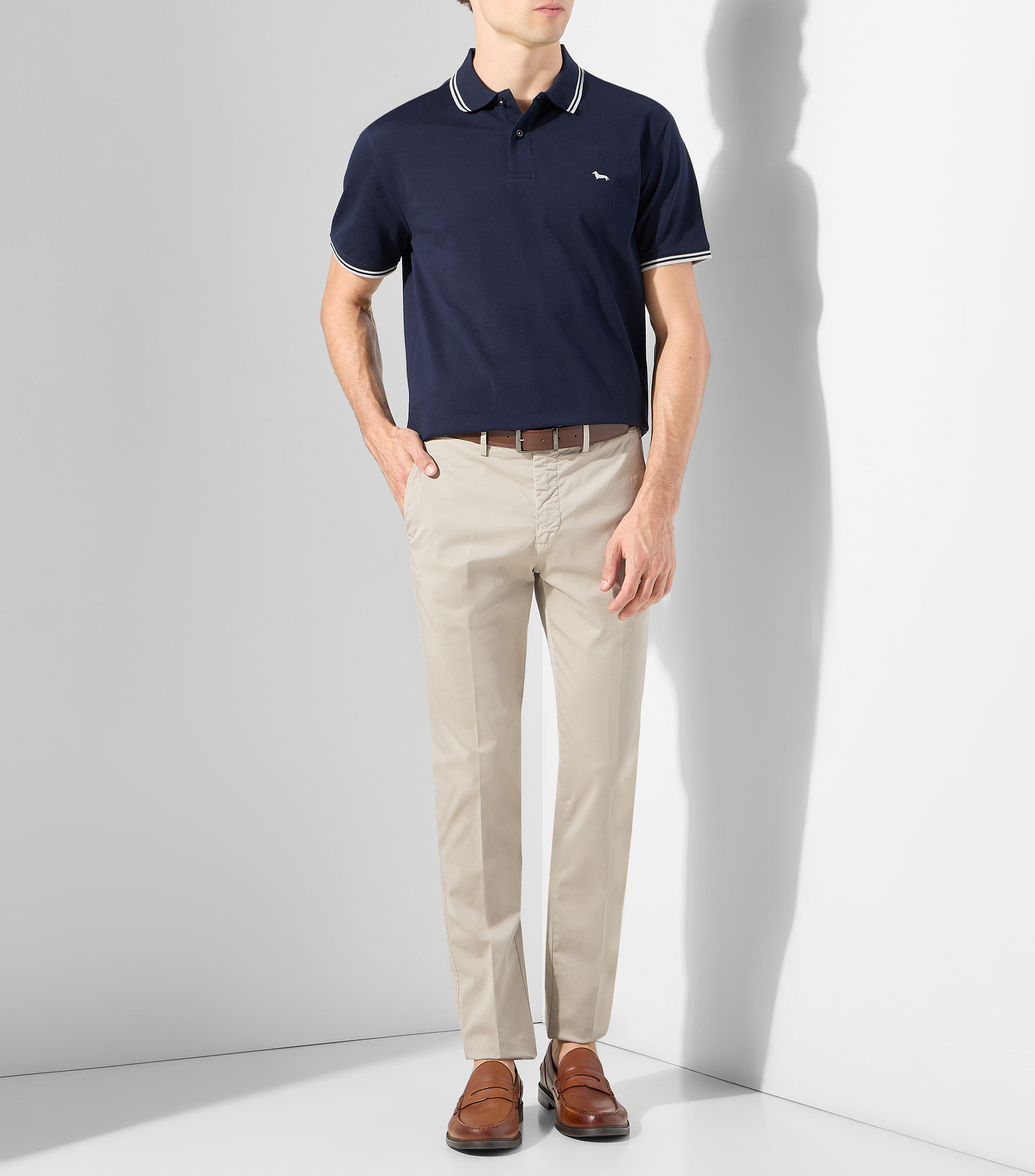 Playera tipo Polo de manga corta liso Hombre